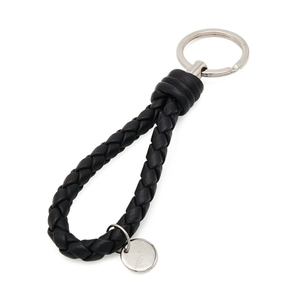 BOTTEGA VENETA Bottega Veneta Intrecciato Keyring Keychain Leather Black 113539